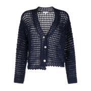 Blauwe Gehaakte Vest Casual Stijl Vince , Blue , Dames