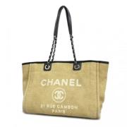 Pre-owned Canvas chanel-bags Chanel Vintage , Beige , Dames