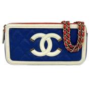 Pre-owned Leather chanel-bags Chanel Vintage , Blue , Dames