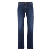 Blauwe Denim Straight Jeans Regular Fit Billionaire , Blue , Heren