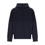 Navy Blue Pinstripe Hoodie Emporio Armani , Blue , Heren