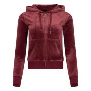 Klassieke Velours Zip Hoodie - Tawny Port Juicy Couture , Red , Dames