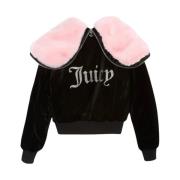 Zwarte Velours Diamante Bomberjas Juicy Couture , Black , Dames