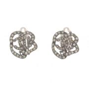 Pre-owned Metal earrings Chanel Vintage , Gray , Dames