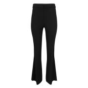 Zwarte Crop Flare Katoenen Broek Vince , Black , Dames