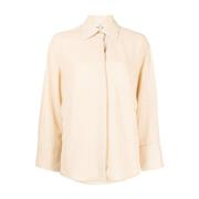 Casual Beige Overhemd met Lange Mouwen Vince , Beige , Dames