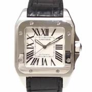 Pre-owned Leather watches Cartier Vintage , White , Heren