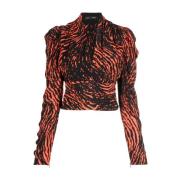 Rode V-hals Spiraal Blouse Proenza Schouler , Multicolor , Dames