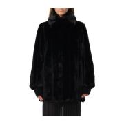 Zwarte Shearling Ritsjas Patrizia Pepe , Black , Dames