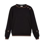 Stretch katoenen sweatshirt Liu Jo , Black , Dames