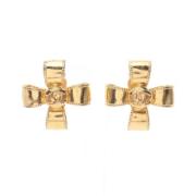 Pre-owned Metal earrings Chanel Vintage , Yellow , Dames