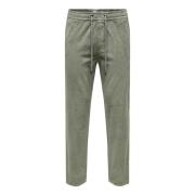 Moderne Corduroy Tapered Fit Broek Only & Sons , Gray , Heren