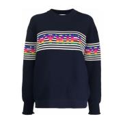 Blauwe Casual Sweater Polyester Katoen Sonia Rykiel , Blue , Dames