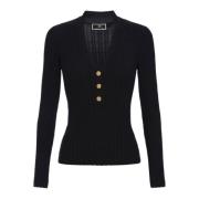 Stijlvolle Gebreide Top voor Vrouwen Elisabetta Franchi , Black , Dame...