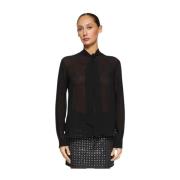 Reguliere Creponne Blouse Dondup , Black , Dames