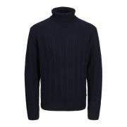 Alpaca Wol Rolhals Trui Jack & Jones , Blue , Heren