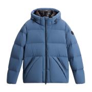 Heren Gewatteerde Jas met Capuchon Woolrich , Blue , Heren