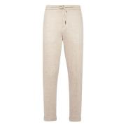 Beige Linnen Katoenen Casual Broek Billionaire , Beige , Heren