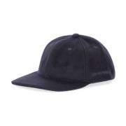 Navy Blue Wool Baseball Cap Emporio Armani , Blue , Heren