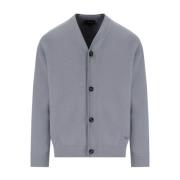 Grijze Cardigan van zuivere wol met V-hals Emporio Armani , Gray , Her...