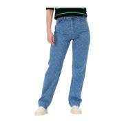 Hoge Taille Blauwe Mom Jeans Gestuz , Blue , Dames