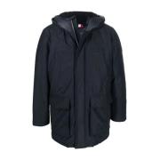 Blauwe Dry Wax Parka Jas Tommy Hilfiger , Blue , Heren