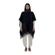 Ultralight Warm Nylon Resort Poncho Herno , Black , Dames