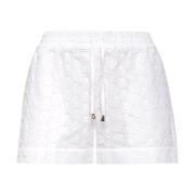 Witte Kant Casual Shorts Philipp Plein , White , Dames