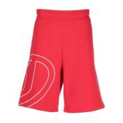 Rode Casual Katoenen Shorts Diesel , Red , Heren