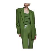 Groene Flanellen Blazer voor Vrouwen Patrizia Pepe , Green , Dames