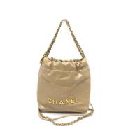 Pre-owned Leather handbags Chanel Vintage , Beige , Dames