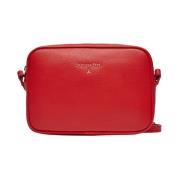 Minimalistische Chic Leren Schoudertas Patrizia Pepe , Red , Dames