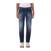 Denim Brighton Broek met Distressed Details Dondup , Blue , Heren