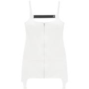 Witte Mini Jurk met Vinyl Bandjes Courrèges , White , Dames