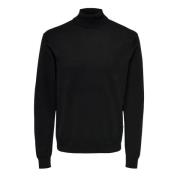 Elegante Rollneck Trui voor Mannen Only & Sons , Black , Heren