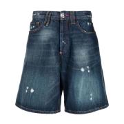 Blauwe Denim Capri Shorts Casual Stijl Philipp Plein , Blue , Heren