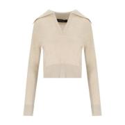 Boter Polo Jumper met V-hals Federica Tosi , Beige , Dames