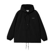 Zwarte Hooded Coach Jas Carhartt Wip , Black , Heren