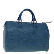 Pre-owned Leather handbags Louis Vuitton Vintage , Blue , Dames