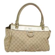 Pre-owned Canvas totes Gucci Vintage , Beige , Dames