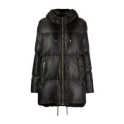 Zwarte Lurex Tape Puffer Jas Michael Kors , Black , Dames