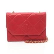 Pre-owned Leather chanel-bags Chanel Vintage , Red , Dames