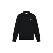 Oversized Gebreide Polo Olaf Hussein , Black , Heren