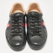 Pre-owned Leather sneakers Gucci Vintage , Black , Dames