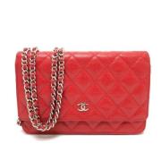 Pre-owned Leather chanel-bags Chanel Vintage , Red , Dames