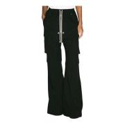 Stijve Weefsel Cargobroek Rick Owens , Black , Dames