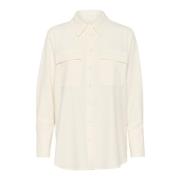 Witte Blouse met Grote Borstzakken My Essential Wardrobe , White , Dam...