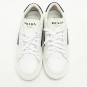 Pre-owned Leather sneakers Prada Vintage , White , Dames