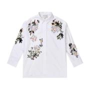 Bloemen Geborduurd Wit Overhemd Munthe , White , Dames