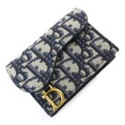 Pre-owned Leather wallets Dior Vintage , Blue , Dames